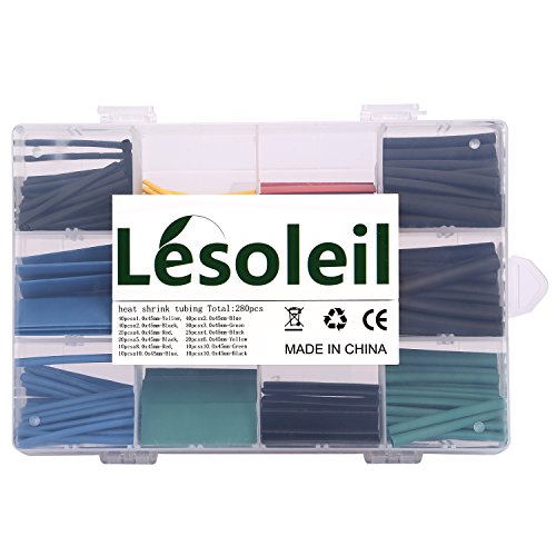LESOLEIL 280 Stück Schrumpfschläuche Schrumpfschlauch Auto Electrical Wire Kabel Schläuche Schlauch-Sleeving Wrap mit Box - 2