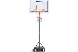 Yohood Basketballkorb Outdoor Kinder,Basketballkörbe mit Ständer Höhenverstellbar 110-210cm,Tragbarer Basketballkorb Indoor/Outside Wetterfest Weiß