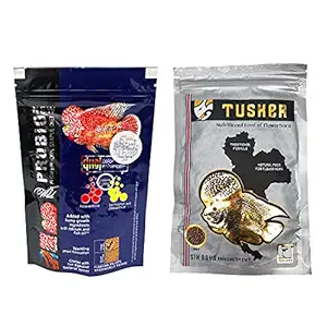 Visual Arrest Flower Horn Fish Food Probio + Tusher - Pack of 2 (100g Each)