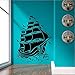 Produktbild WFYY Große Größe Retro Piratenschiff Boot Vinyl Aufkleber Boot Nautical Sea Vinyl Wandkunst Ozean Aufkleber