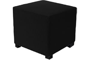 HOOWARM Stretch Hockerbezug Quadratisch/Rund 40x40/45x45CM Gray Ottomane Schonbezug Jacquard Bezug Ottomane Luxuriöser Abdeckung Überzug Hocker Protector Waschbar Hockerabdeckung (Color : A10, Size : 50x50c