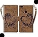 Produktbild WEIFA Huawei 2017 Y6Pro/P9 Lite Mini/Enjoy7 Case, Very Light Slim Flowers Flip Love Heart Butterfly Wallet PU Leather Style, Cool Thin Anti-Scratch CellPhone Cover Case for Huawei 2017 Y6 Pro Brown