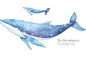 Froiny Dormitorio Wall Decoración Etiqueta Novera Ballena Coral Fondo De Pantalla Personalidad Decoración De Pared Mural DIY Poster