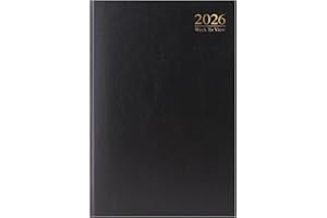 ABBEYSHAKE 2026 A4 week to view page hardback diary (Black)