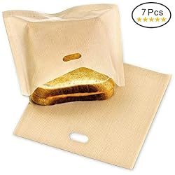 Anano grille-pain Sac (lot de 7) antiadhésif Toast Sac réutilisable Sandwich à goûter Toast Bags-size : 17*19 cm
