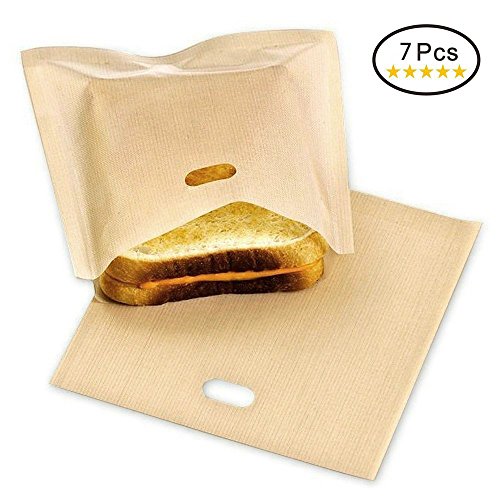 Anano tostapane bag (set of 7) antiaderente toast borsa riutilizzabile sandwich snack toast bags-size: 17*19 cm