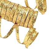 Whity Whiteman - Partydekoration Glitter Luftschlangen 10 Einzel Rollen holographisch metallic funkelnd, Gold