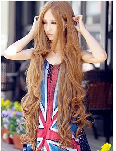100cm Long Wavy Curly Women Wigs Synthetic Hairpiece Harajuku Anime Wig