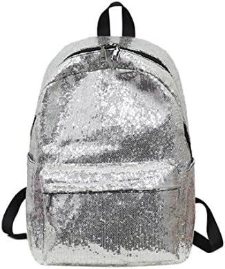 Covermason Ladies Girl 's Sequins Backpack, Shinning Glitter Bling Satchel Rucksack Gripesack Travel School Bag Handbag Satchel Bookbag (Sliver)