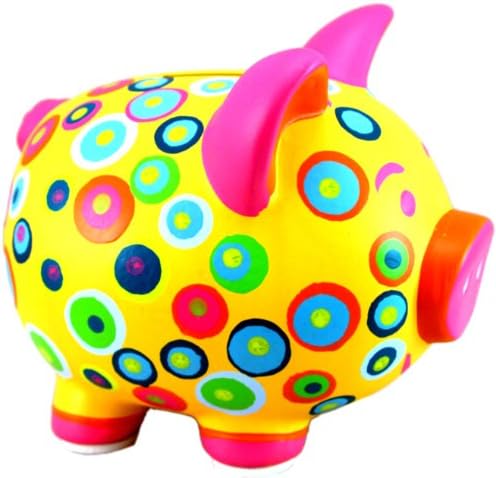 Sweet Saving Piggy Bank Yellow With Dots
