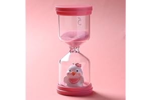 HANCHENG Clessidra Bambini in Plastica Infrangibile da 5 Minuti,Clessidra Colorata per Bambini con Anatroccolo in Rosa Macaron,Timer Bambini per la Vita dei Bambini, L'apprendimento,la cucina,il Tempo di Gioco