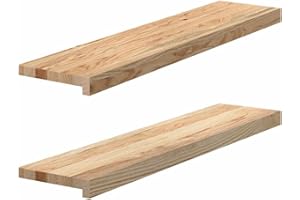 vidaXL Fensterbänke 2 Stk. Unbehandelt 90x20x2 cm Massivholz Eiche, Fensterbrett, Holz Treppenstufe, Holz Fensterbrett, Fensterbank Eichenholz