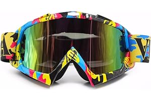Msport Gafas de Moto y Motocross – Máscara de Esquí y Snowboard Antiviento, Antipolvo y Antirrayas
