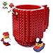 Produktbild Kreativer Lego Tasse, Build on Brick Mug, Pixelblocks Kaffeetasse, Geschenk Becher für Kinder und Erwachsene, Von Kyonne TM (rot)