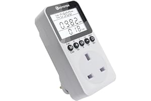 KETOTEK Electricity Usage Monitor with Backlight Power Meter UK Plug LCD Display Energy Monitor Watt Volt Amp KWH Meter Socket Power Consumption Analyzer