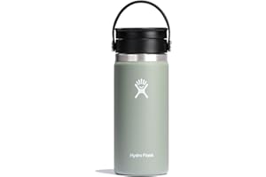 HYDRO FLASK Podróżna butelka na kawę 473 ml - izolowany próżniowo kubek podróżny ze stali nierdzewnej z szczelną elastyczną pokrywką, bez BPA, szeroki otwór, agawa