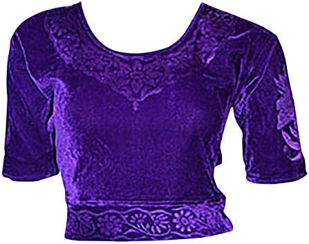 Purple Choli (Sari Top) Velvet Size 36/Size S Ideal for Belly Dance