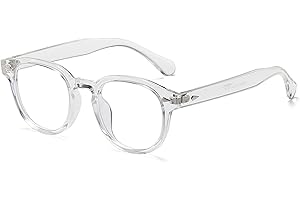 LHSDMOAT Occhiali Anti Luce Blu Uomo e Donna - Modello Rotondo Stile Depp con Filtro Protezione 100% - Ideali per Computer, Gaming e Lavoro al PC - Blocco Luce Blu