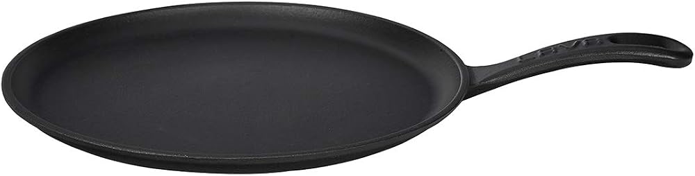 Lava Döküm Krep / Pizza / Pancake Tavası, Yuvarlak, Metal Saplı, 26cm, Siyah