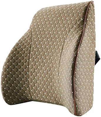 MYLUNE HOME Memory Foam Lumbar Support Cushion Pillow to be Used on the Chair of Car,Office and Sofa Alleviates Lower Back Pain Waist Pillow Super Soft Breathable Fabric pillowAA033 (brown)