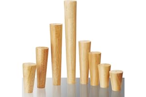 Qrity Gambe per Mobili Legno, Set di 4 Piedini in Legno di Quercia Affidabile per Divani, Comodini, Armadi, Piastra di Montaggio e Viti, 30CM