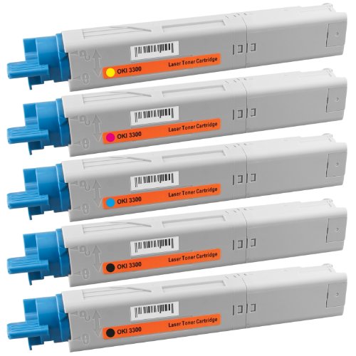 PlatinumSerie® 5 Toner-Kartuschen XXL für Oki C3300 Black Cyan Magenta Yellow C3450 C3450N C3520 C3530 - 2