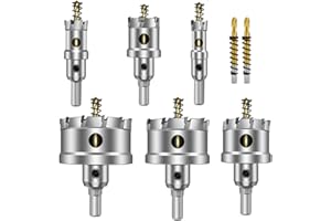 ASNOMY Juego de 8 Brocas Corona Perforadora de gran tamaño. Sierra con Fresas a tazapara, sierra de dientes, para metal, acero inoxidable, madera, plástico