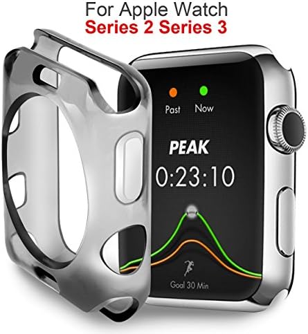 Apple Watch Series 3 Case, MYECOGO Apple Watch 2 TPU All-around Protective 0.3mm Ultra-thin Best Soft Case Cover for iWatch Series 2 Series 3 All Models 2017 (Iwatch 2 Case Transparent Back TPU 38mm)