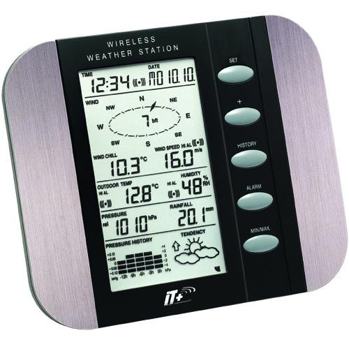 Technoline, Wettercenter WS 1600-IT, schwarz, 4-teilig bestehend aus Station und Sensoren, 16,5 x 3,1 x 14,2cm