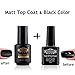 Perfect Summer 1PCS Gel Nail Polish 10ml Pure Solid Black Colour + 1PCS Matt Top Coat Dull Surface Nail Salon Set 8ml