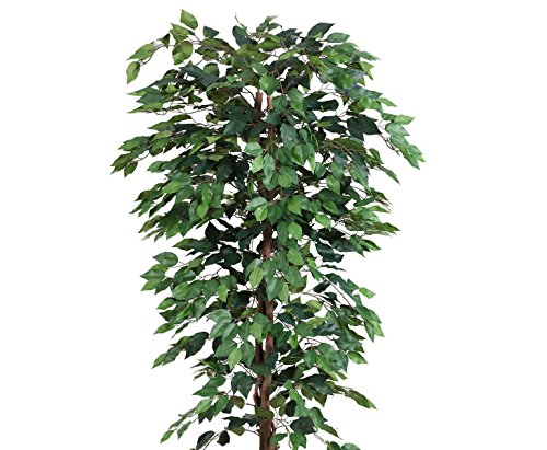 Kunstbaum 200cm Ficus Benjamini grün mit 2064 Blätter aus Textilfaser Material - 3