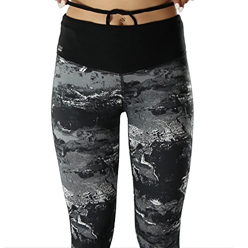 Sport-Leggings Damen 3 4 mit Hüfttasche für Handy Laufhose capri dreiviertel 3/4 Fitness Sport tights schwarz muster yoga hose sporthose jogging farbig dreiviertel 3/4 lang von Formbelt - 9