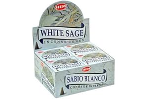 Hem White Sage Cones Incense - 4 Packs, 10 Cones per Pack by Incense
