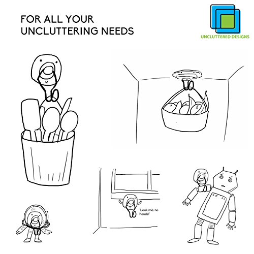 Uncluttered Designs Magnet Wirbelhaken – Hochbelastbare Magnetische Haken Aus Seltenem Neodym Für Aufbewahrung Und Ordnung (4er Pack, hält bis zu 14kg) - 6