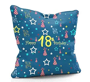 DreamVio Happy 18th Birthday Cushion,Pillow for Gifting on Birthday's of Brother,Sister,Husband,Wife,Spouse,Parents,Father,Mother Color : Dark Sea Blue (12 x 12 inch)