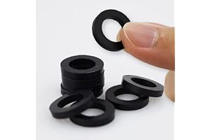 Biella™ Rubber Hose Washer Tap Sealing Rings Hose Rubber Shower Hose Washers Tap Connector Washers for Connecting 1/2 Inch, Black (Pack of 12)
