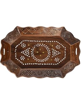 Weihnachten oder Geburtstagsgeschenk, handgefertigt hölzernes Serviertablett, Streifen-Design 15X 10 im Tablett...