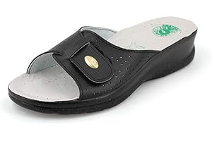 JOMIX Ciabatte Donna Estive Ortopediche Zeppa Comode con Strappo Regolabile Made in Italy Pantofole Casa e Passeggio