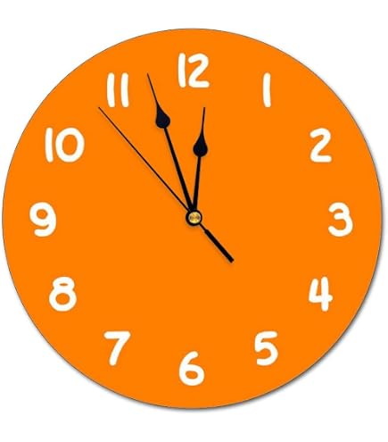 Orologio Da Parete Rotondo Mnsruu 24 Cm Silenzioso - Design Minimal In Acrilico Per Cucina, Ufficio E Camera - 3