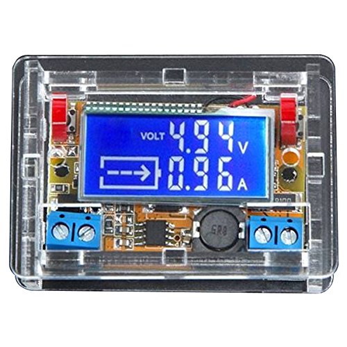 haljia DC DC Step Down Módulo de fuente de alimentación ajustable con pantalla LCD voltímetro amperímetro pantalla acrílico caso