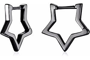 Qings Pendientes de Aro Estrella de Plata 925, Pendientes de Aro Pequeños Hipoalergénicos Huggie Hoops Joyería de Moda para Mujeres Niñas Regalo de Cumpleaños Navidad Valentín