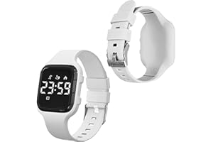 HUYVMAY Orologio Pedometro Fitness per Bambini senza App, 1 ora di ricarica per 20 giorni di utilizzo, Impermeabile LED Orologio Sportivo Digitale con timer 3 allarmi per Ragazzi Ragazze Stendents