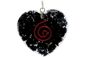 Phoenix Ciondolo di orgonite con shungite a Forma di Cuore. con Spirale di Rame