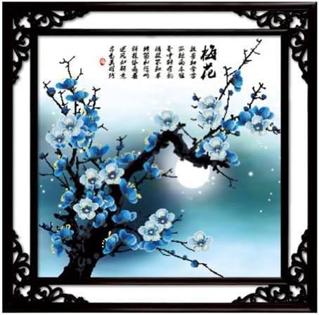 Moonlight Plum Blossom 3D Stamped Cross Stitch Kit - 28.0inch By 28.0inch