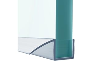 JACKFRU Junta de ducha para vidrio curvado de 4 a 6 mm que cubre hasta 10 mm de espacio, tira precurvada para puerta de ducha transparente de repuesto (transparente, vidrio de 4-6 mm, 100 cm)