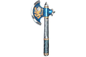 Liontouch - Noble Knight Axe For Boys, Blue - Age 3-8 Years | Medieval Pretend Play Toy in Durable Foam For Children With Golden Lion Decoration | Safe Weapon Accessory For Dress Up & Knight Costumes