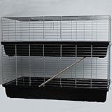 XXL 1,20 m schwarz doppel Hasenkäfig Meerschweinchenkäfig Kaninchen- und Meerschweinchenheim