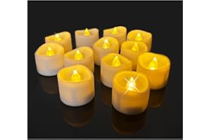 TobeBright Bougie LED - Lot de 12 - Bougies LED 3V Flamme Vacillante Blanc Chaud, Fausse Bougies 3V Électroniques Clignotante - Lumières d'Ambiance Festive pour Noël, Halloween, Pâques, etc