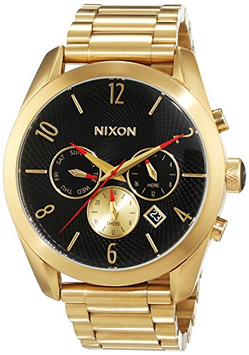 Nixon Damen-Armbanduhr Bullet All Gold / Black Chronograph Quarz Edelstahl A366510-00