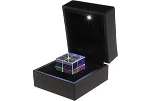 Optical Glass RGB Dispersion Prism Cube for Physics Teaching Decoration Arts with Delicate Gift Box 2,3 x 2,3 x 2,3 cm Decor Crystal Ball